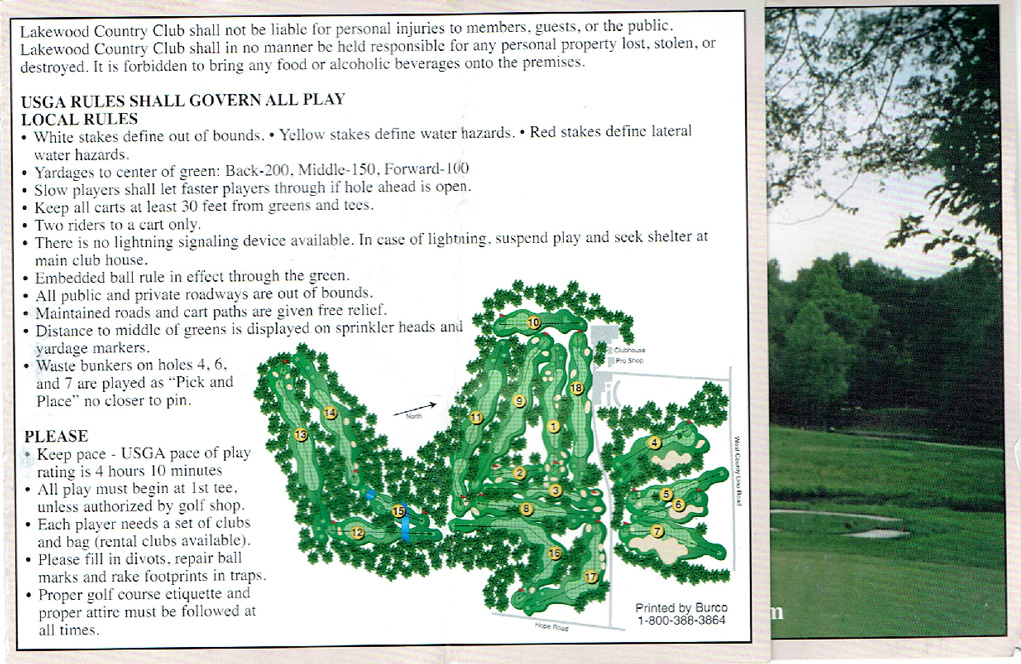 Lakewood Country Club, Lakewood, New Jersey Golf course information